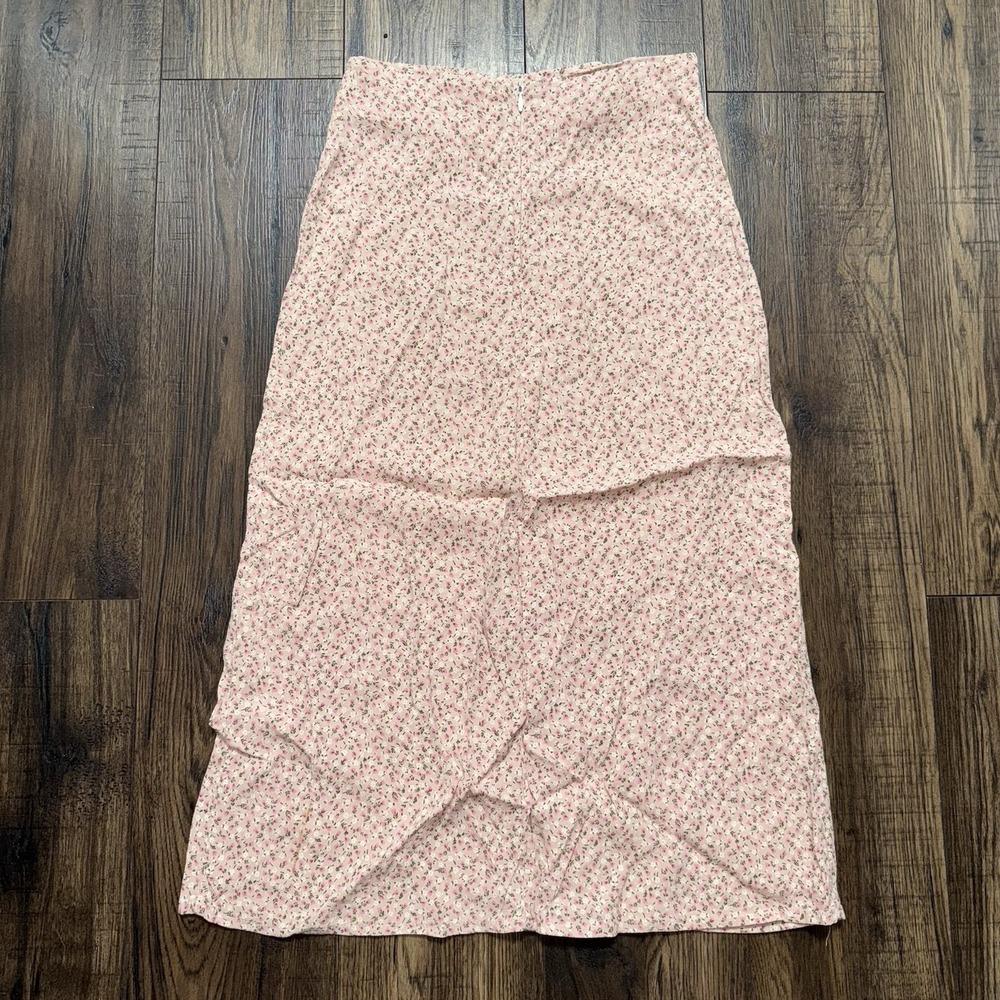 Brandy Melville Midi Pink Floral Skirt Y2K Cottage Women's One Size Long - Picture 2 of 6